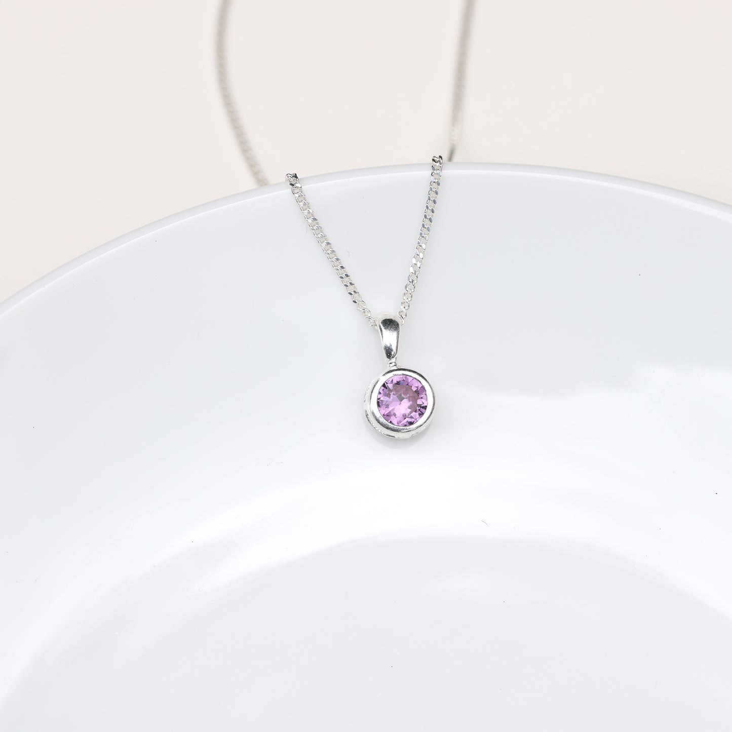 6mm Lab-Grown Alexandrite Sterling Silver Round Pendant Necklace - June Birthstone
