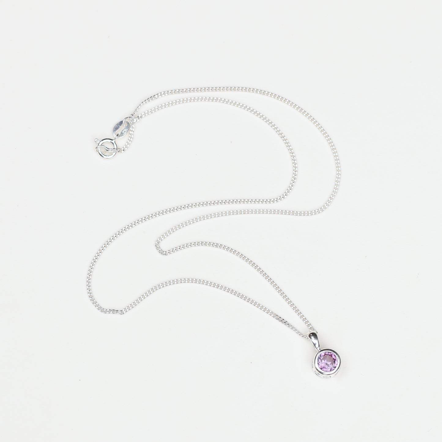 6mm Lab-Grown Alexandrite Sterling Silver Round Pendant Necklace - June Birthstone